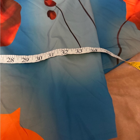 Vibrant Blue and Orange Floral Pants Set XL - Picture 4 of 8